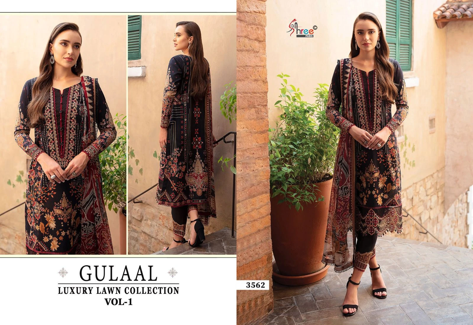 Shree Fab Gulaal Luxury Lawn Collection Vol-01 Pure Cotton Wholesale Pakistani Salwar Suit Catalog — Wholesale Salwar Suits, Shree Fabs wholesale from Surat - Gallery Image 5